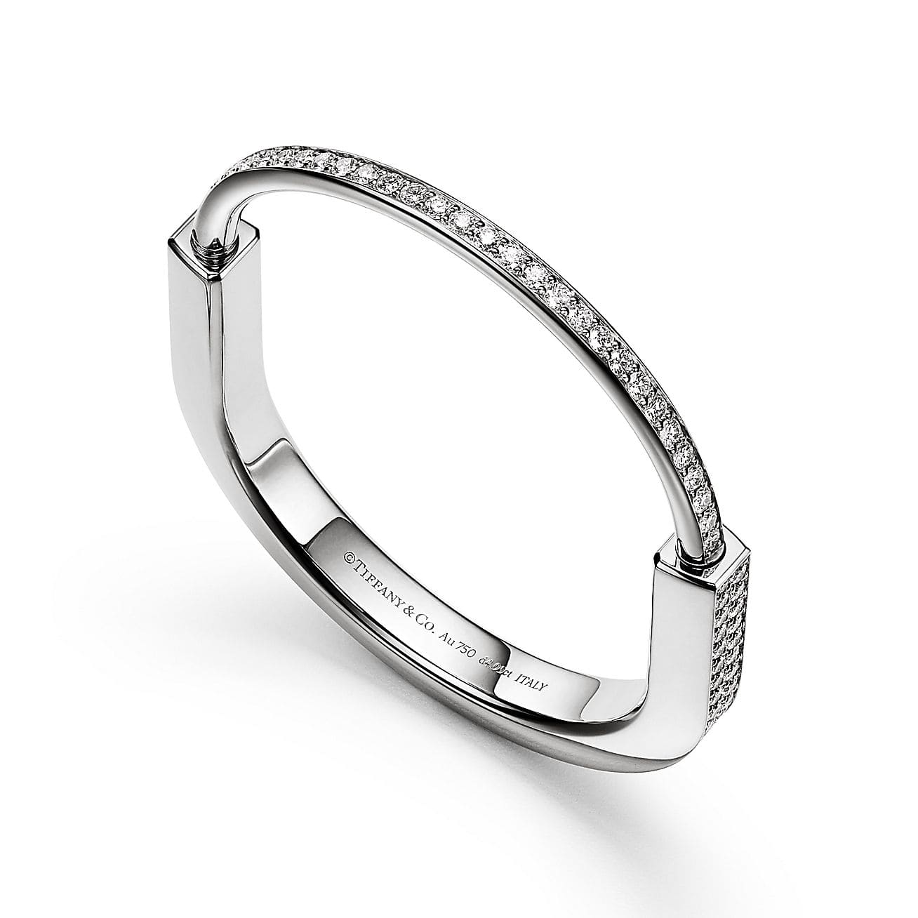 Tiff Lock Bangle Full Pave Diamonds Bracelet