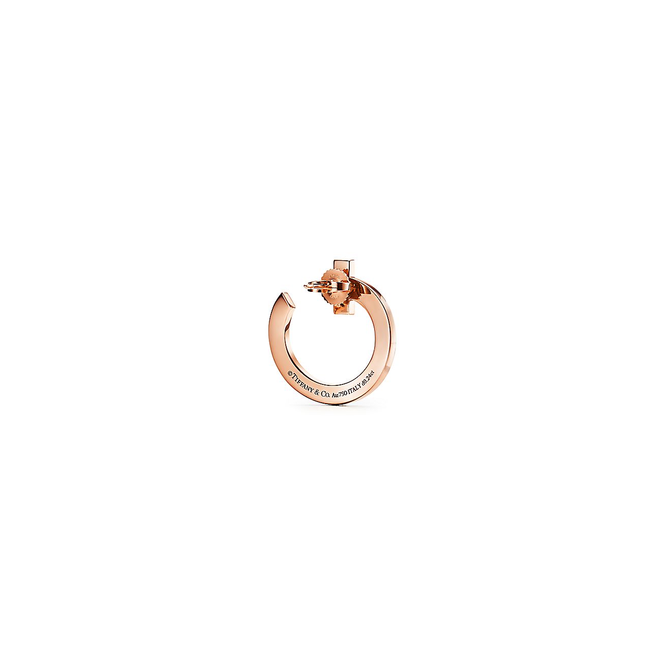 Tiff T1 Open Hoop Rose Gold Earrings