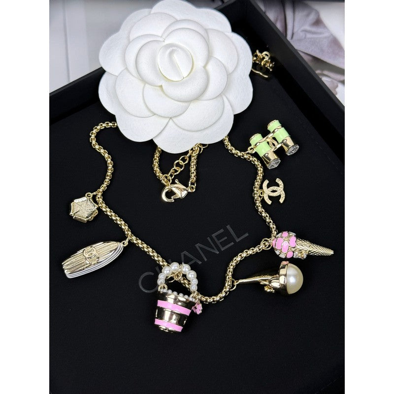 CC 26C Sailboat Enamel Gold Necklace