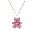 Pink Crystal Bear Necklace