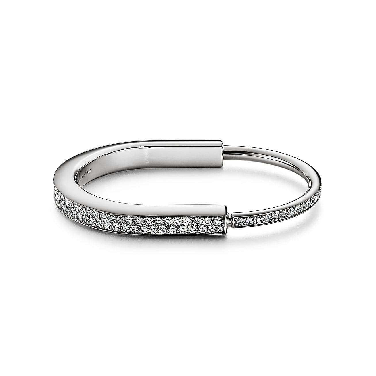 Tiff Lock Bangle Full Pave Diamonds Bracelet