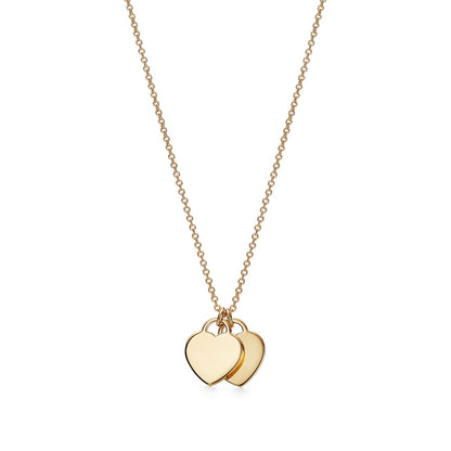 Tiff Mini Double Heart Necklace