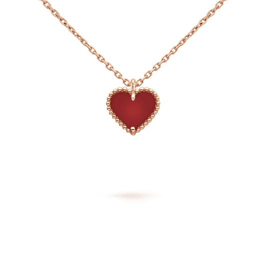 18K Van Cleef & Arpels Sweet Alhambra Heart Pendant Necklace