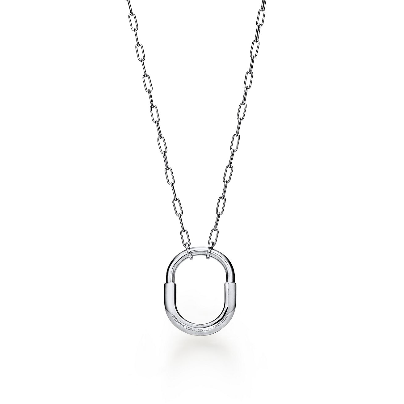 Tiff Lock Pendant Pave Diamonds Necklace