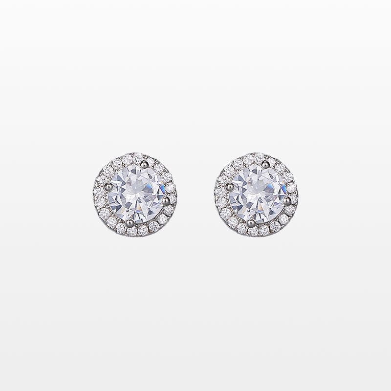 18K Round & Square Zircon Earrings