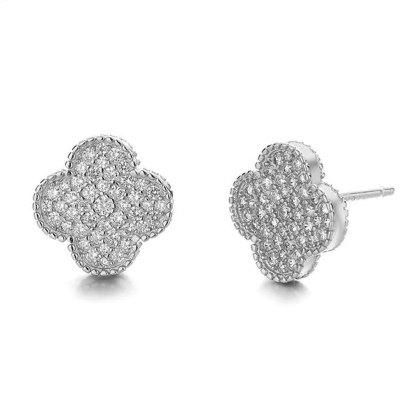 Pavé Clover Stud Earring