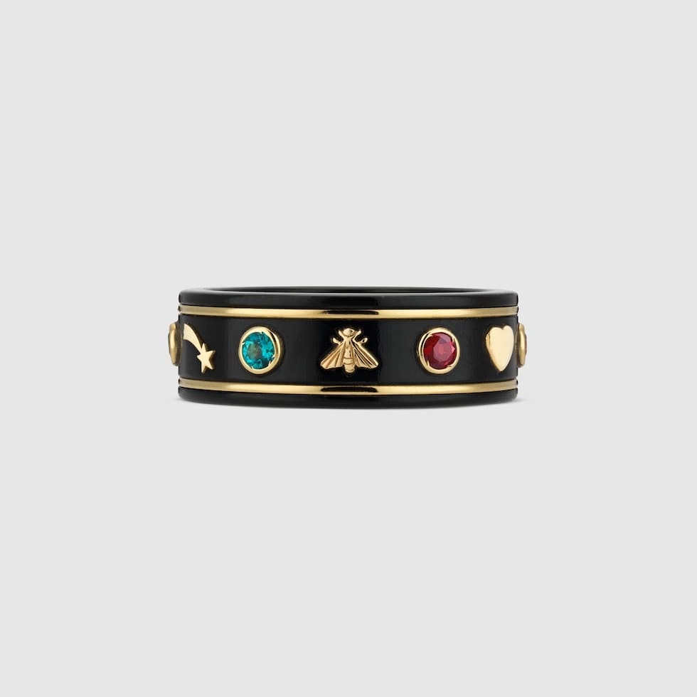 GG Icon With Gemstones Corundum Ring