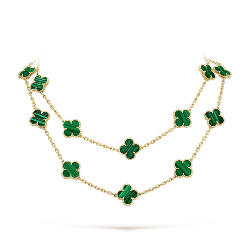 18K Van Cleef & Arpels Vintage Alhambra 20 Motifs Long Necklace