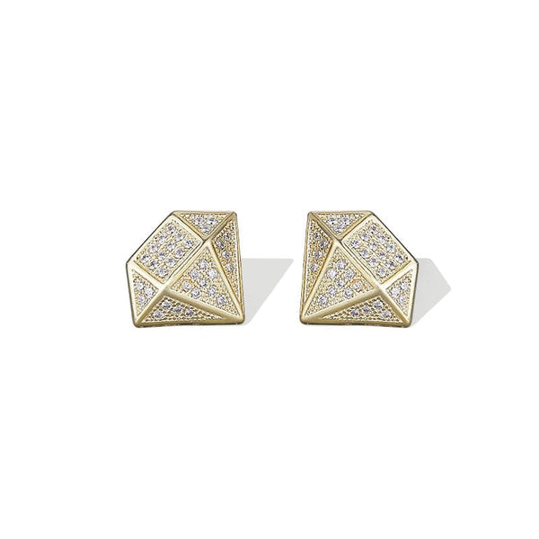 Diamond-Shaped Zircon Earrings