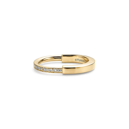 Tiff Lock Diamonds Yellow Gold Ring