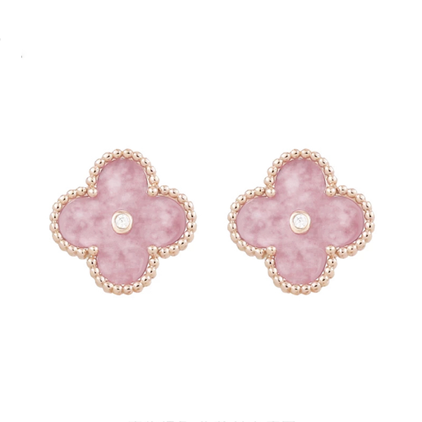 Pink Diamond Clover Earring