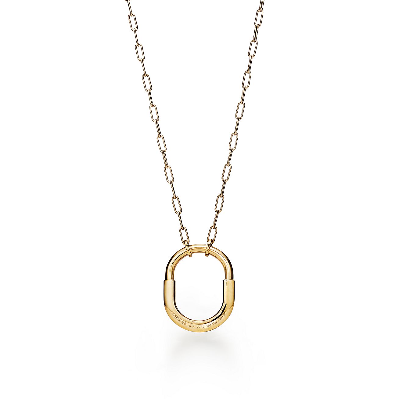 Tiff Lock Pendant Pave Diamonds Necklace