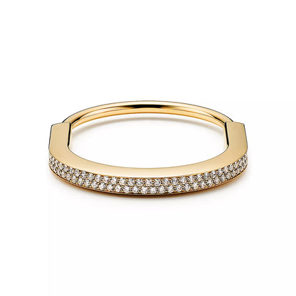 Tiff Lock Bangle Full Pave Diamonds Bracelet