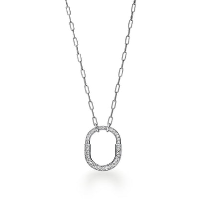 Tiff Lock Pendant Pave Diamonds Necklace