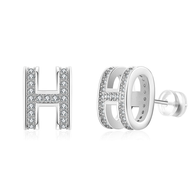 Diamomd H Earrings