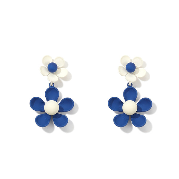 Blue & Green Flowers Earrings