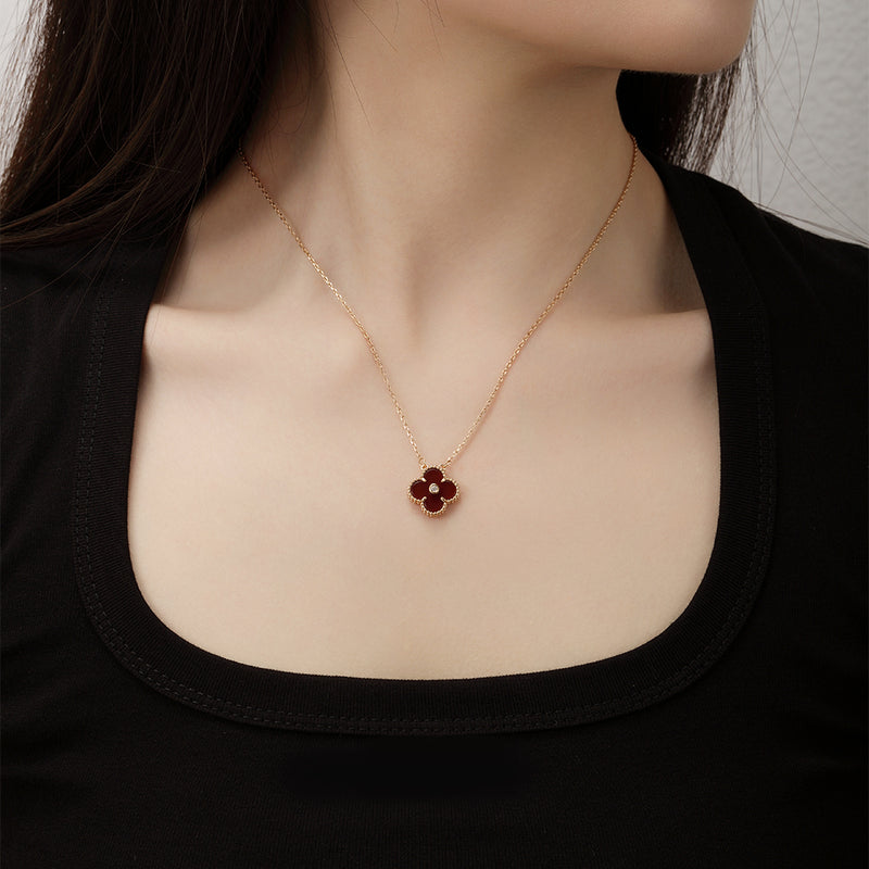 Lucky Diamond Clover Necklace