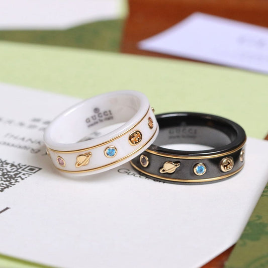 GG Icon With Gemstones Corundum Ring