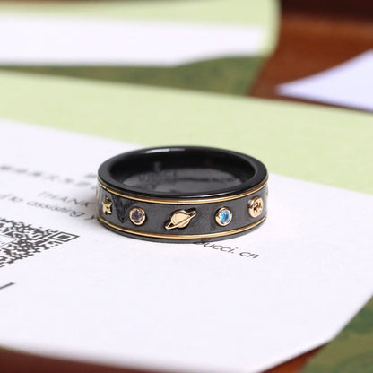 GG Icon With Gemstones Corundum Ring