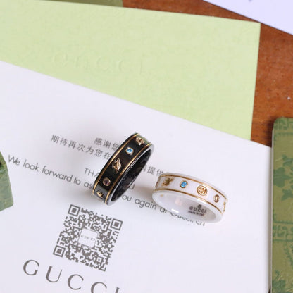 GG Icon With Gemstones Corundum Ring