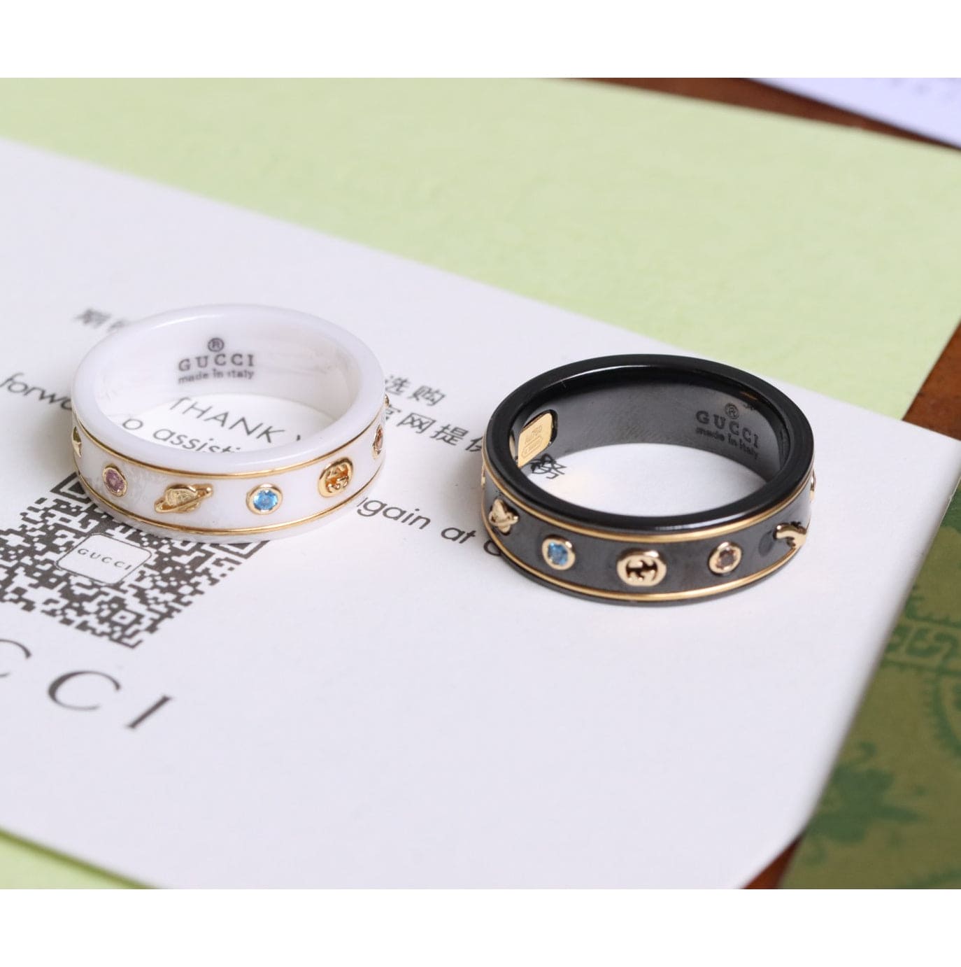 GG Icon With Gemstones Corundum Ring