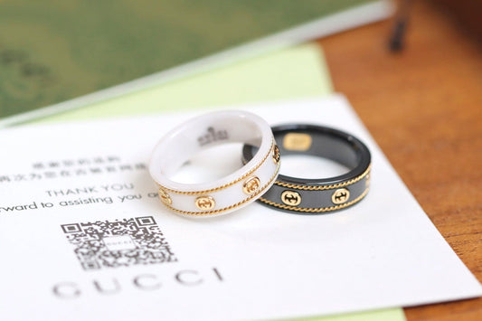 GG Interlocking G Icon White Zirconia Ring