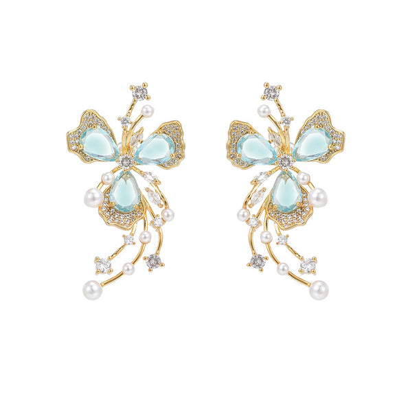 18K Pearl Flowers Earrings