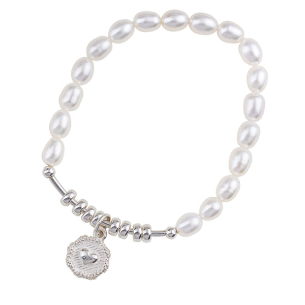 Heart Tag Pearl Bracelet