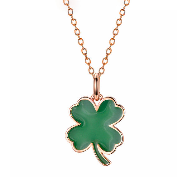 Enamel Green Clover Necklace