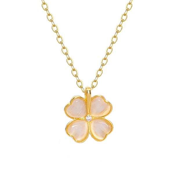 Eye Stone Clover Necklace