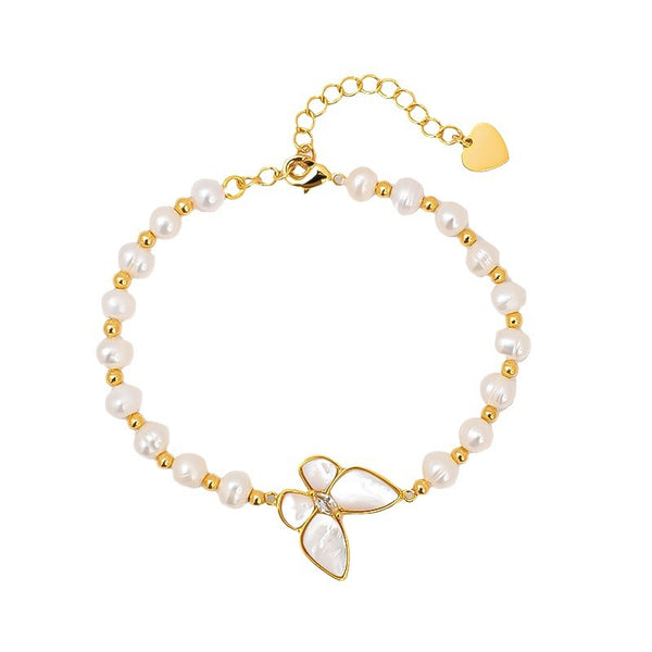 18K Butterfly Pearl Bracelet