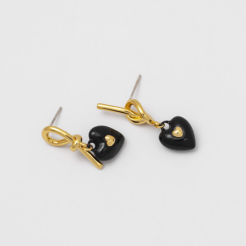 Black Heart Earrings