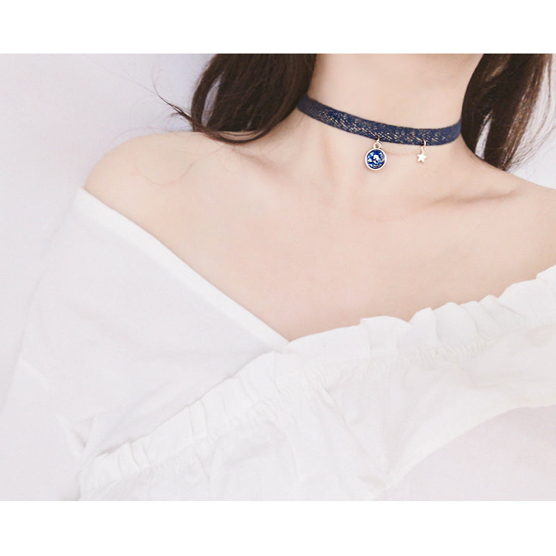 Space Blue Choker Necklace