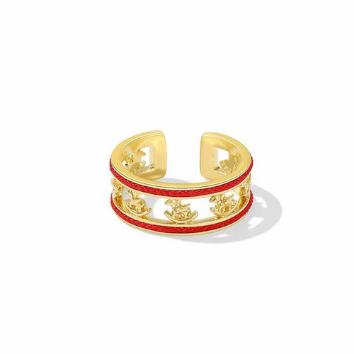 Red Hollow Gold Ring