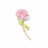 Pink Flower Gold Brooch
