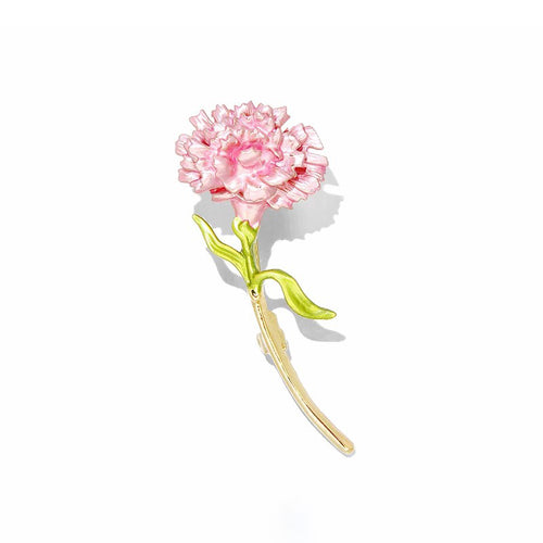 Pink Flower Gold Brooch