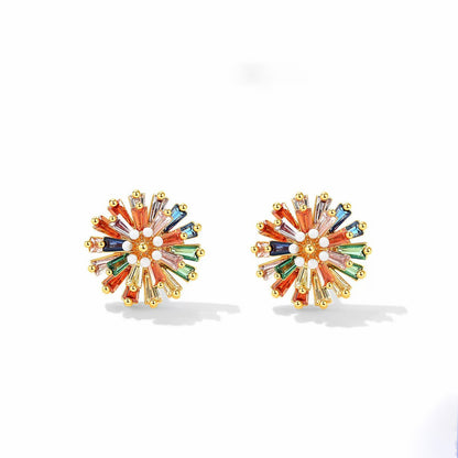 Color Crystal Gold Earrings