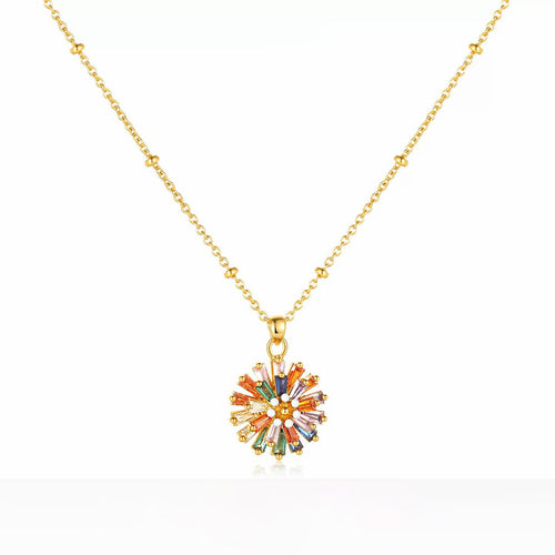 Color Crystal Gold Necklace