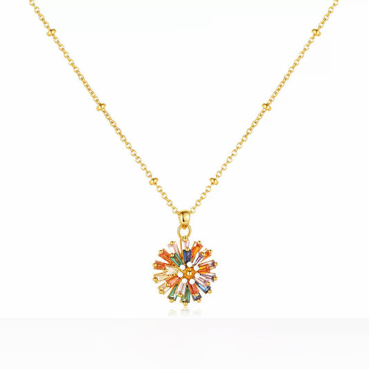 Color Crystal Gold Necklace