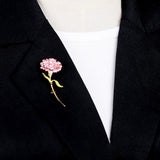 Pink Flower Gold Brooch
