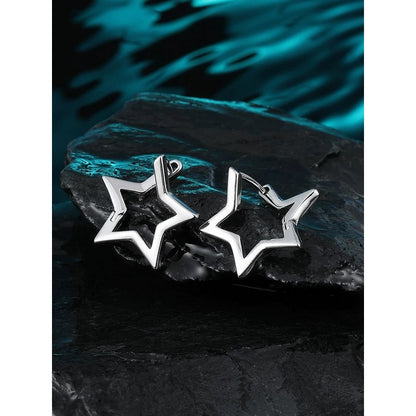 Star Hollow Gold Earrings
