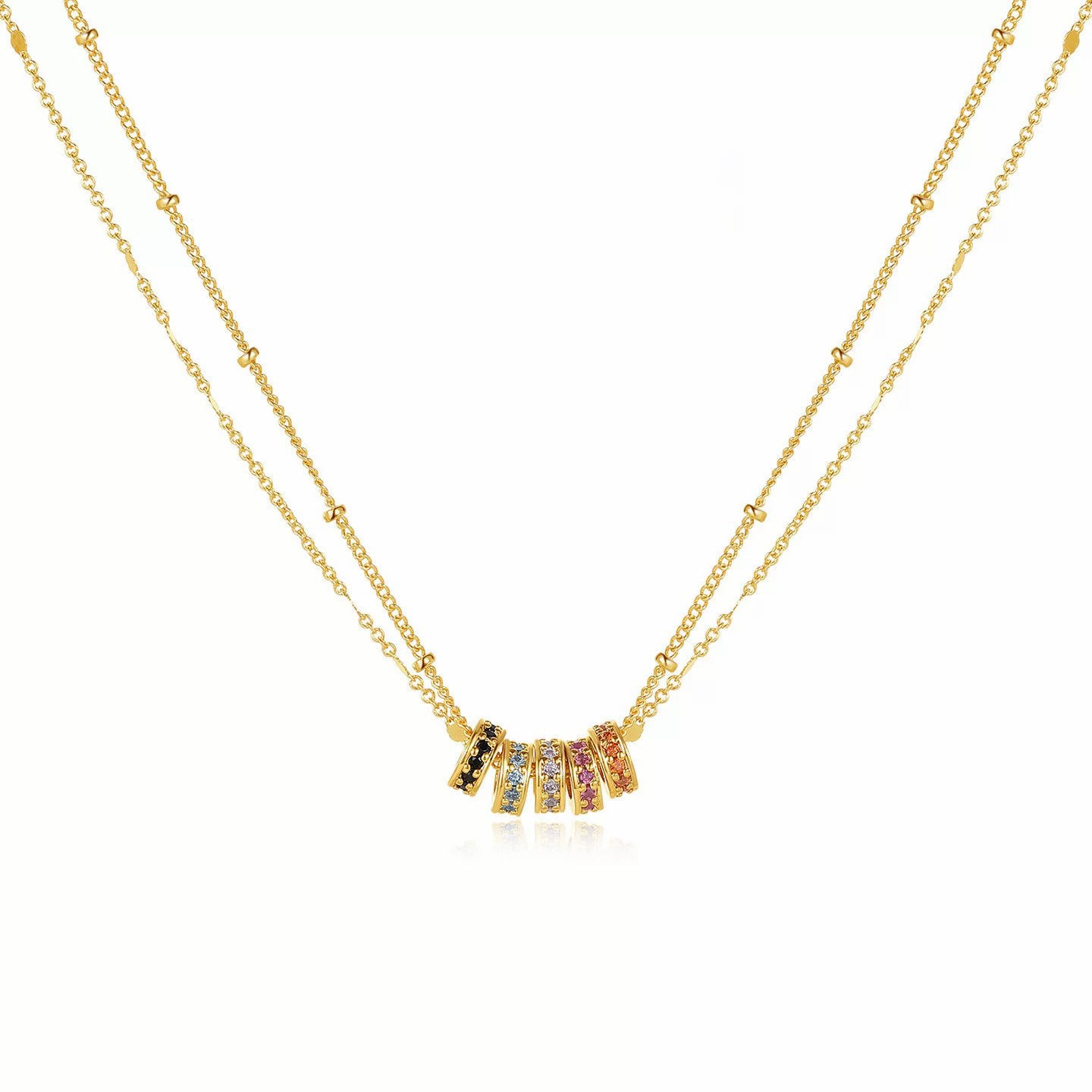 Color Cube Gold Necklace