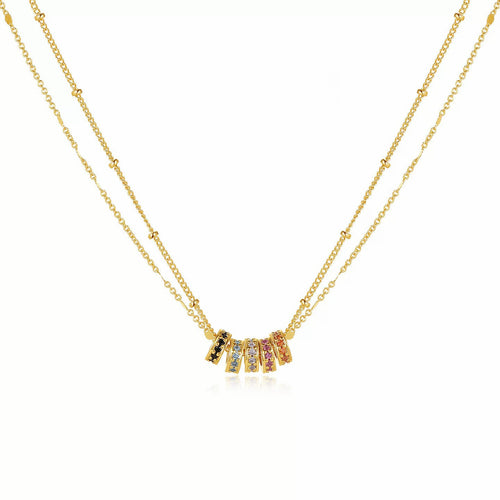 Color Cube Gold Necklace
