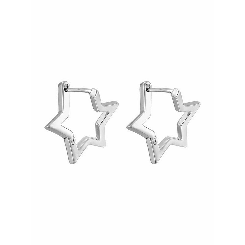 Star Hollow Gold Earrings