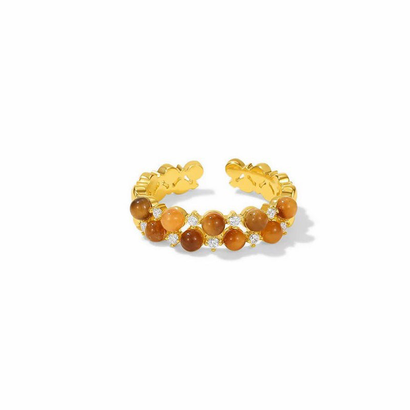 Red Crystal Gold Ring