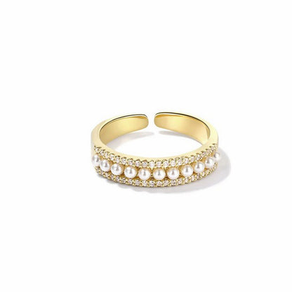 Diamond & Pearl Gold Ring
