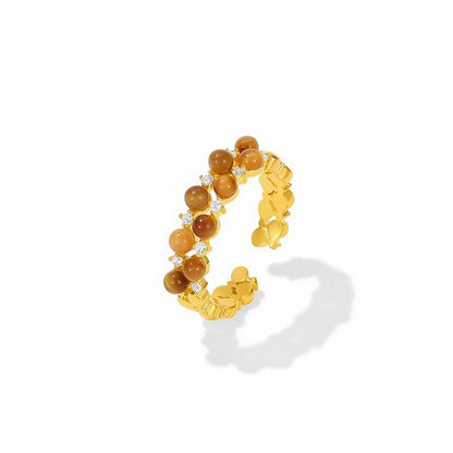Red Crystal Gold Ring