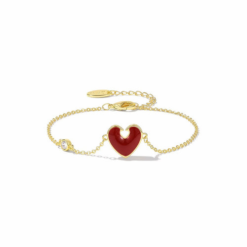 Red Heart Gold Bracelet