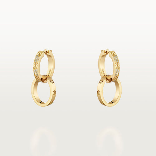 18K Love Pave Diamond Earrings