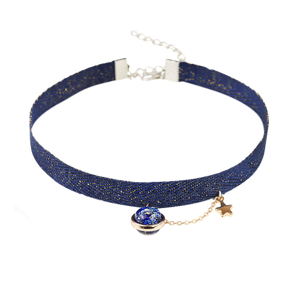 Space Blue Choker Necklace